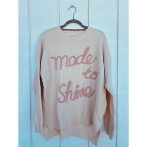 Made to Shine Embroidered‎ Plus Size Sweater, Light Pink, Size 2XL